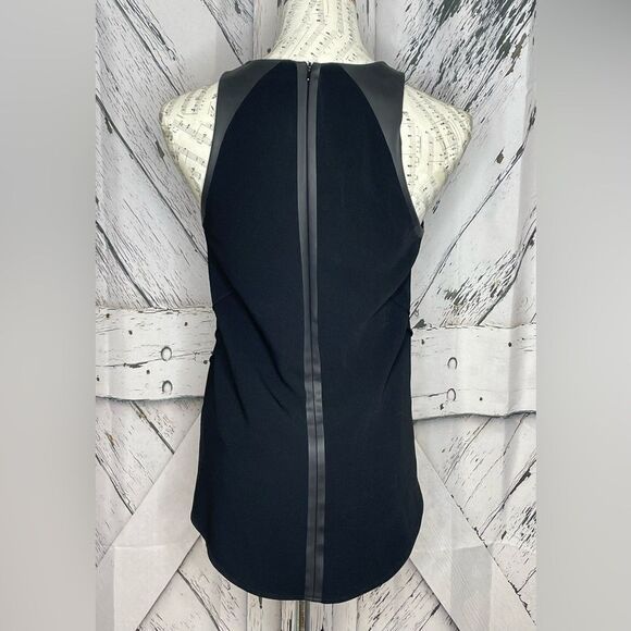 Rag & Bone Sleeveless Black Top Vegan Leather Trim S - Picture 6 of 9